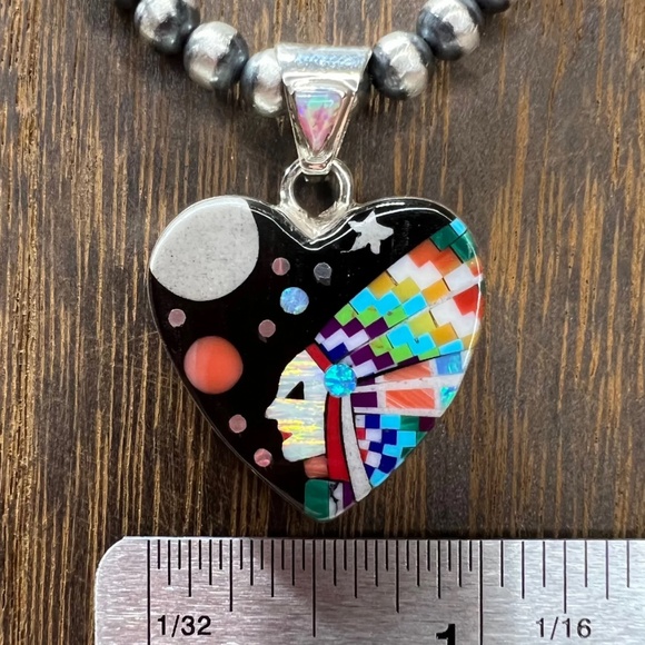 Native American Galaxy Inlay Pendant - Headdress - Picture 3 of 4